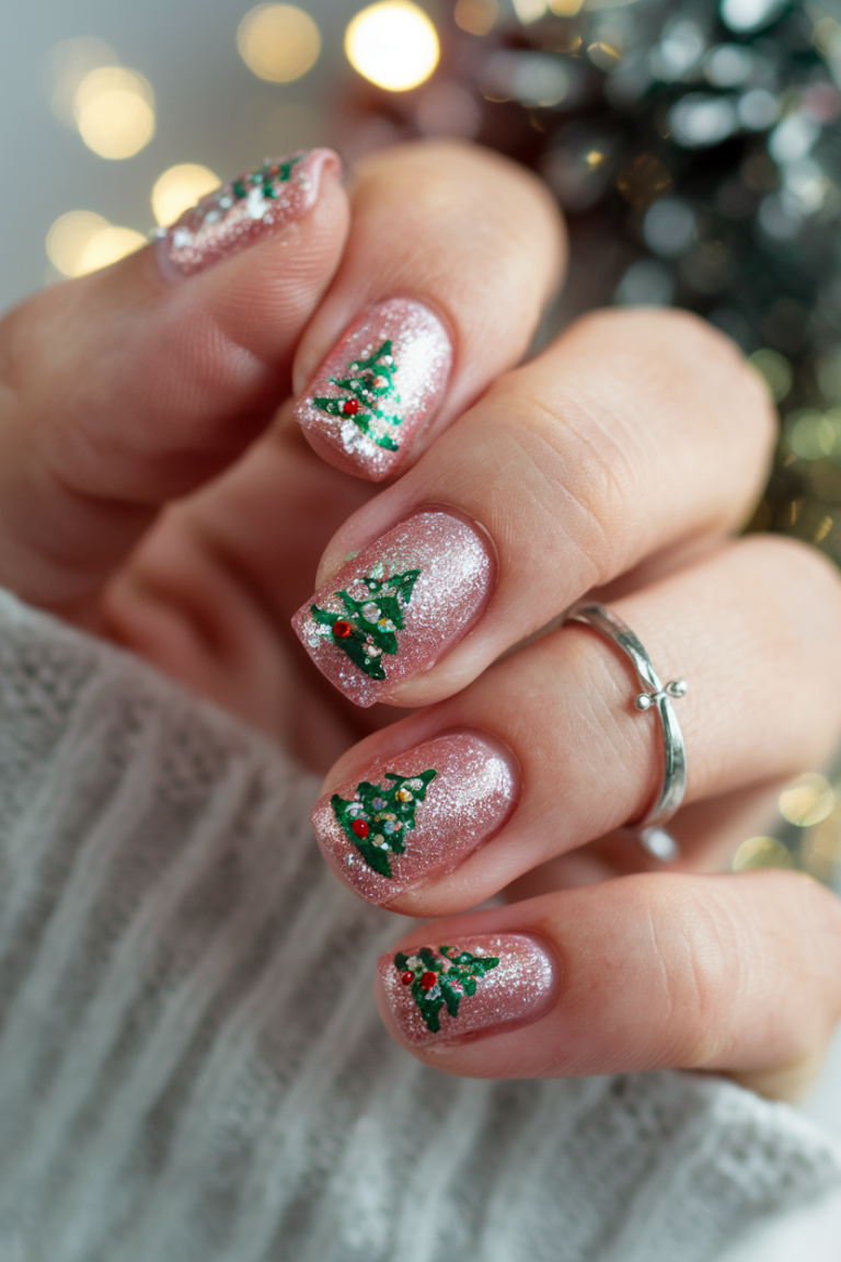 Pretty in Pink: 20 Stunning Christmas Nail Ideas for the Festive Season