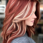 Striking Combinations: 16 Stunning Red Hair with Blonde Highlights Styles