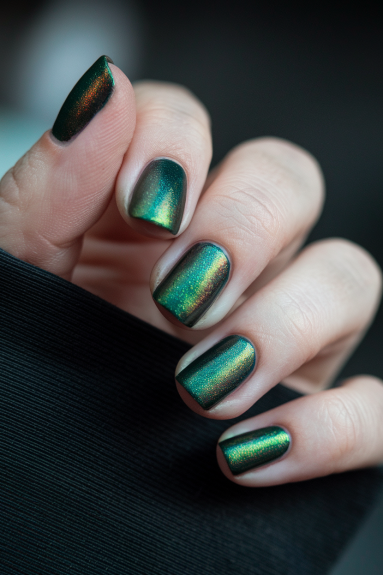 Elevate Your Style with These 17 Stunning Dark Green Nail Designs