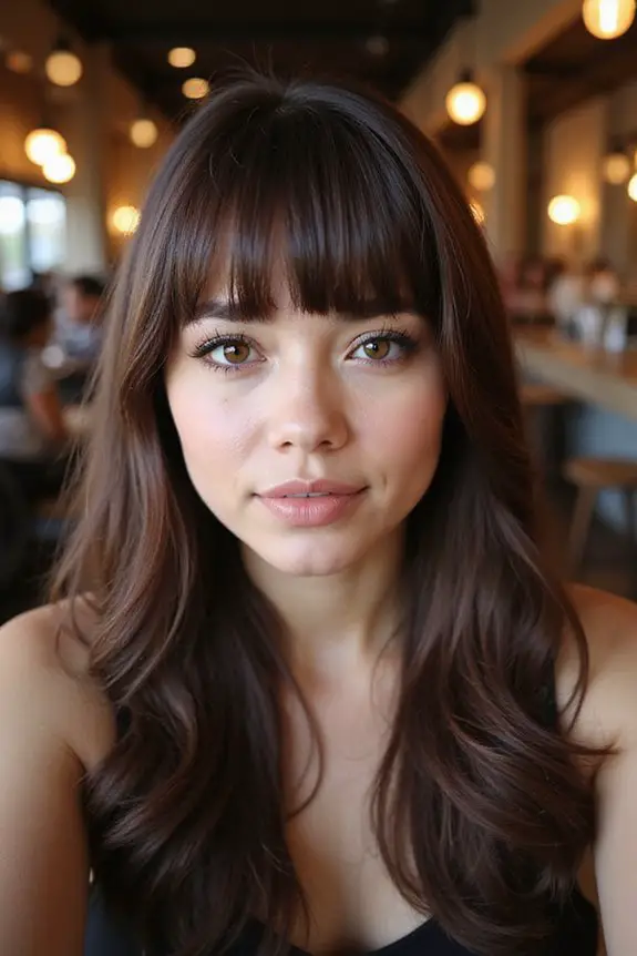 bold blunt bangs hairstyle