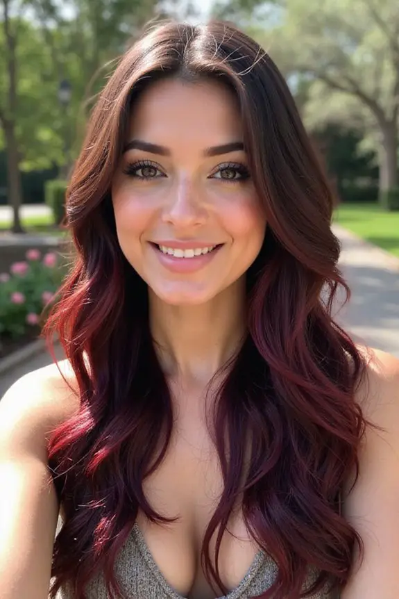 bold burgundy hair highlights