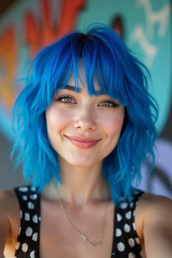 bold cobalt blue hairstyle