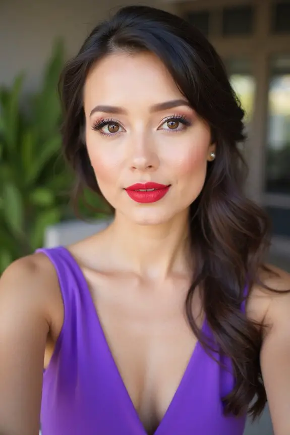 bold red lipstick application