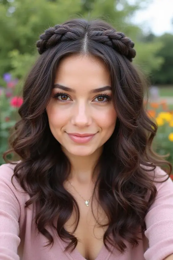 braids and loose curls