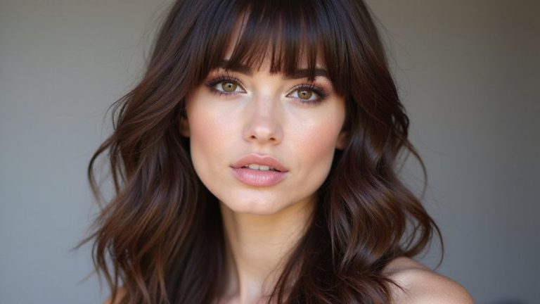brunette hairstyles with bangs