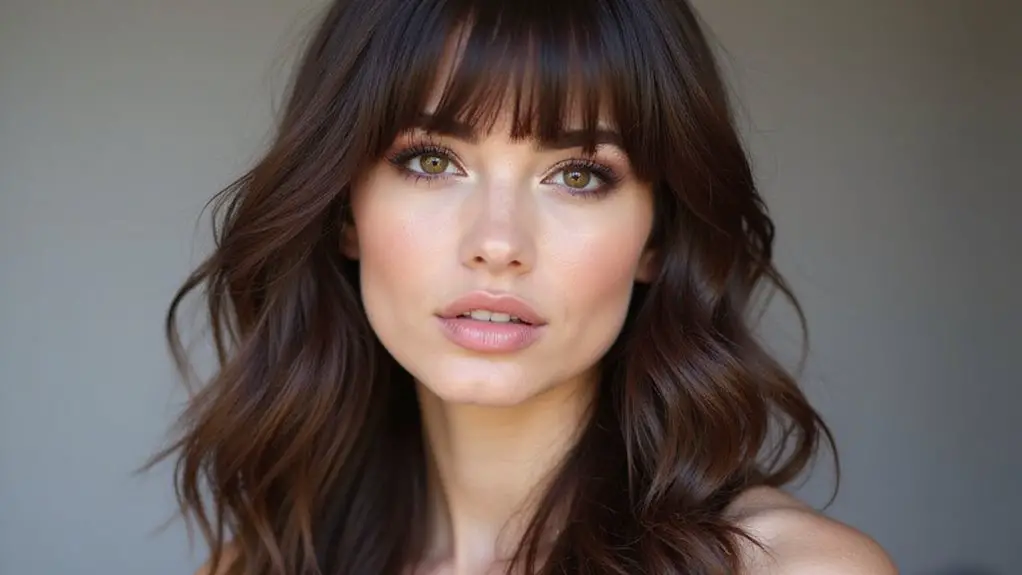 brunette hairstyles with bangs