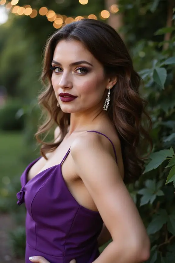 burgundy makeup for elegance