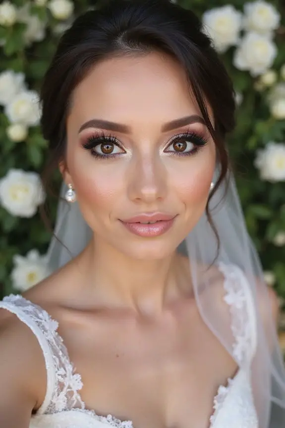 charcoal champagne bridal makeup