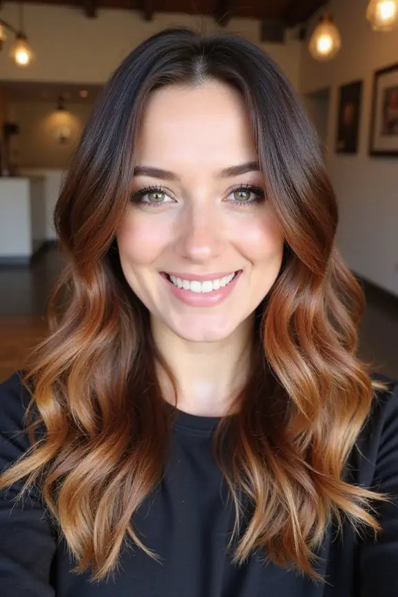 chestnut ombre hair transformation