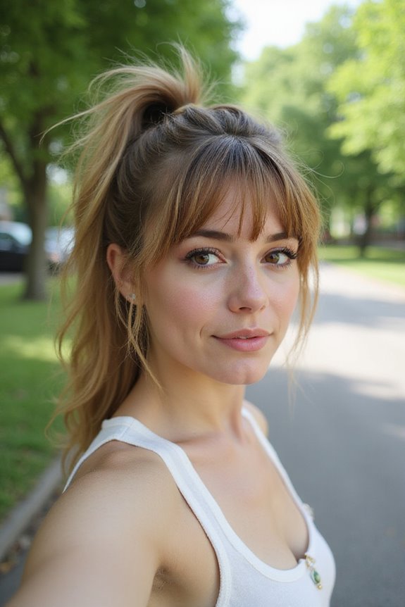 chic messy ponytail hairstyle