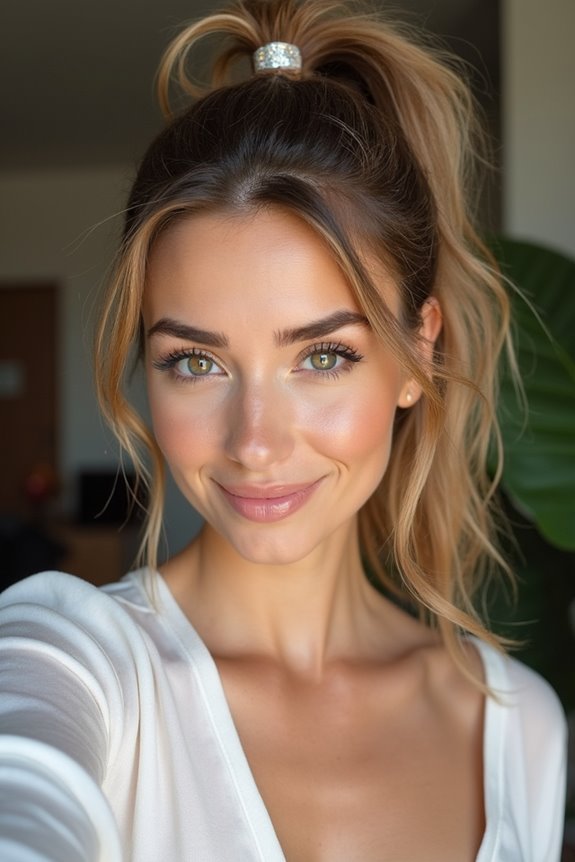 chic messy ponytail style