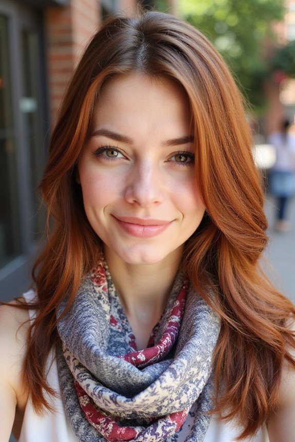 chic scarf for straight hair