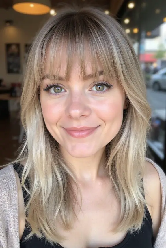 chic straight hair bangs