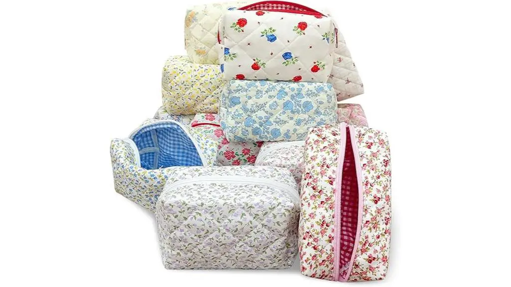 cotton quilted makeup bags