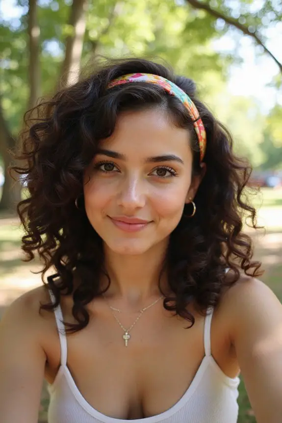 curls enhanced with headbands