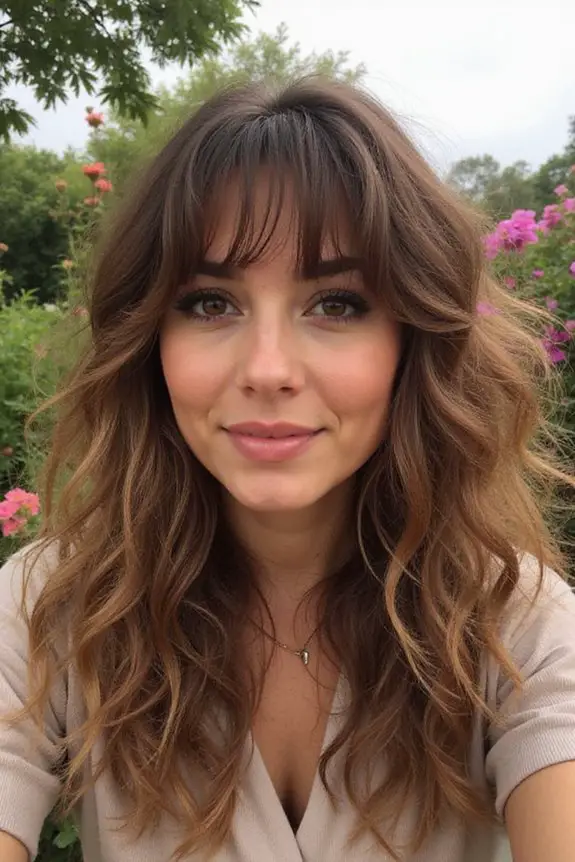 curly bangs light brown hair