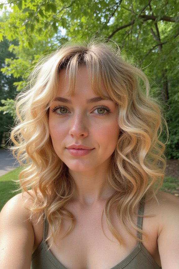 curly bangs with layers