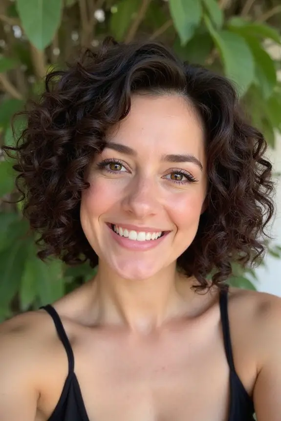 defined curly bob hairstyle