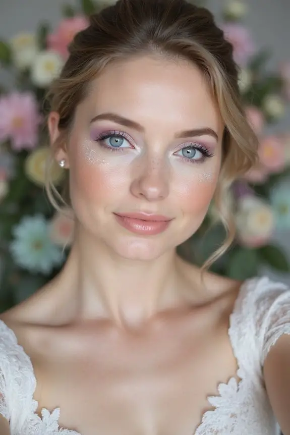 dreamy pastel bridal look