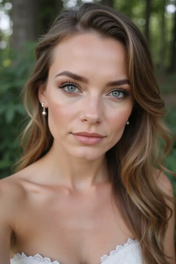 earthy tones enhance blue eyes