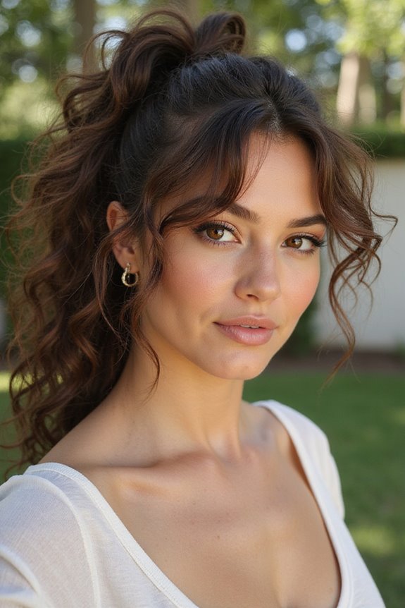 effortless curly ponytail style