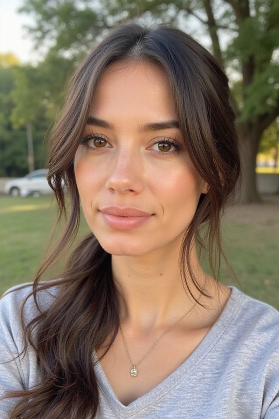 effortless low twisted ponytail