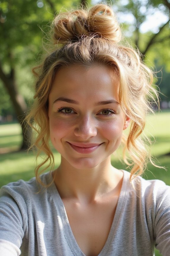 effortless messy bun curls