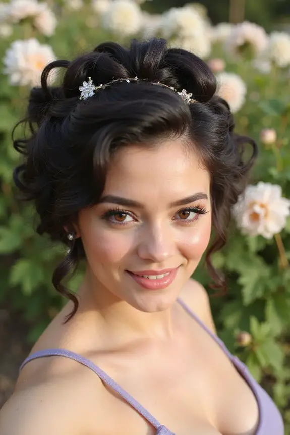 elegant curly updo style