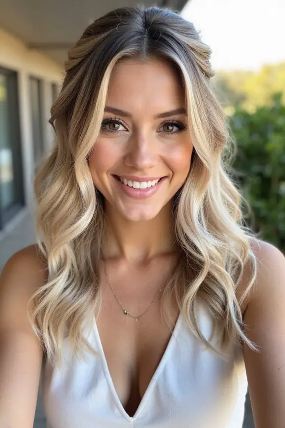 elegant half up hairstyle option