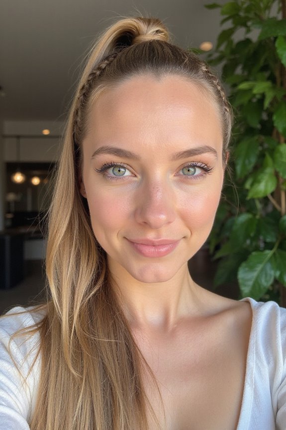 elegant high braided ponytail