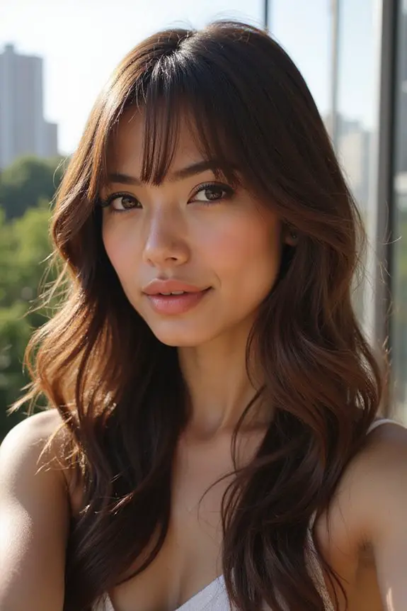 elegant layered bangs hairstyle