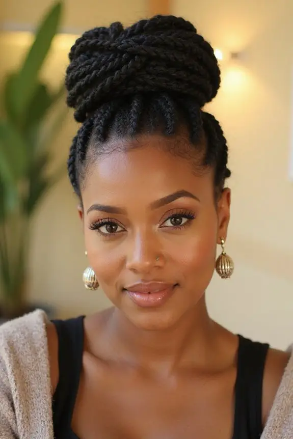 elegant low maintenance cornrow bun