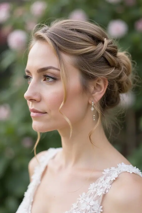 elegant understated twisted updo