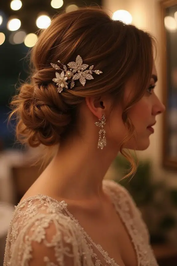 elegant updo with accessories