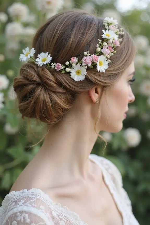 enchanting floral wedding hairstyle