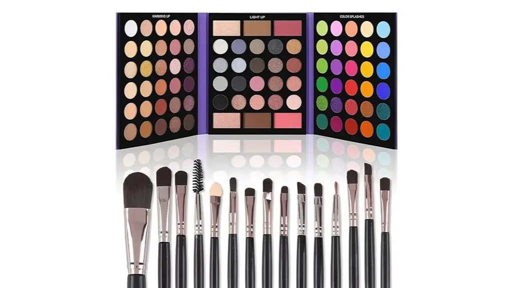 eyeshadow palette and brushes