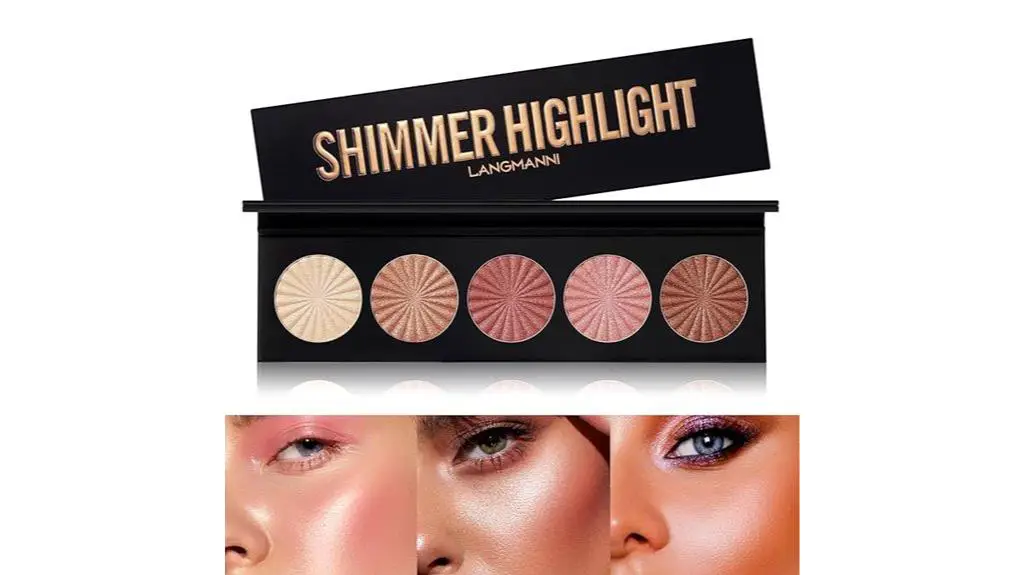 five color highlighter palette