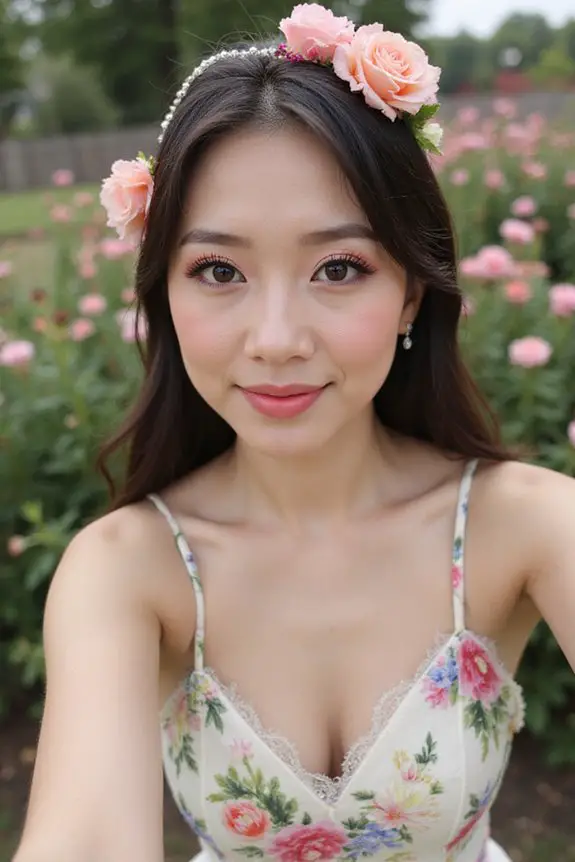 floral inspired bridal makeup