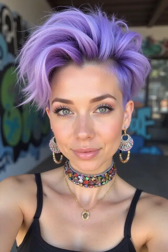 funky purple mohawk creation