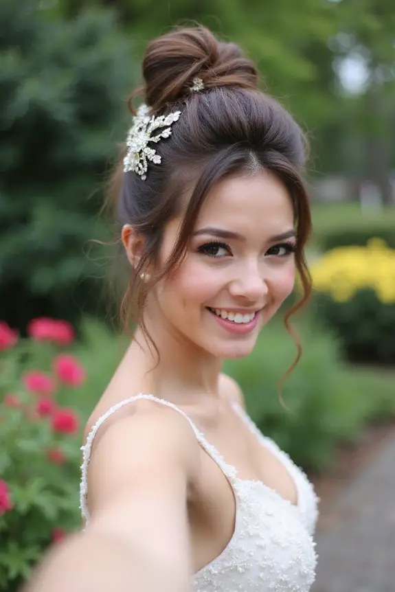 glamorous high bun elegance