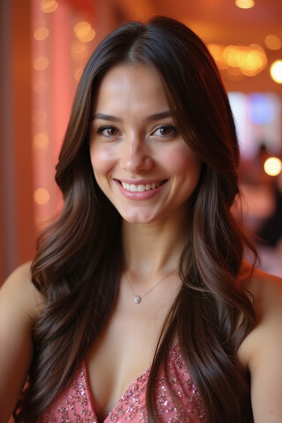 glossy straight hair styling