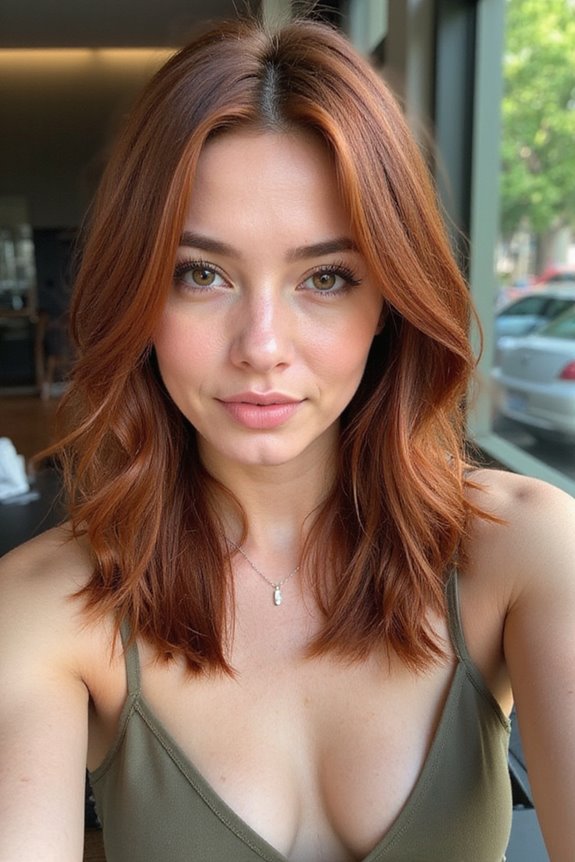 glossy straight lob hairstyle