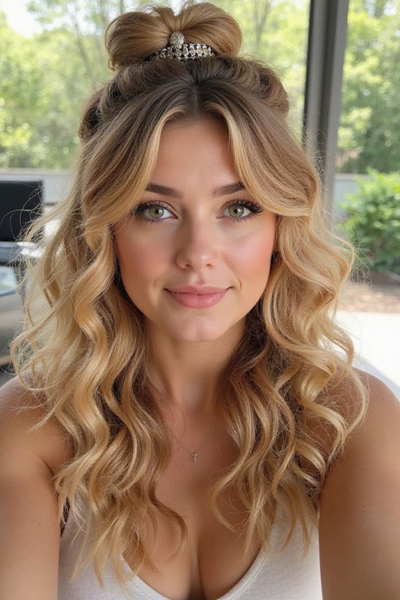 half up half down curls