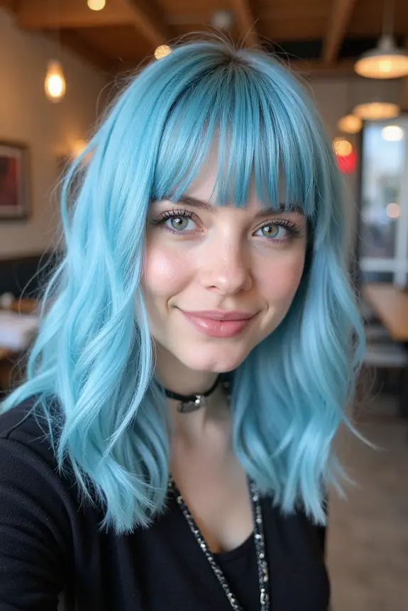 icy blue layered hairstyle