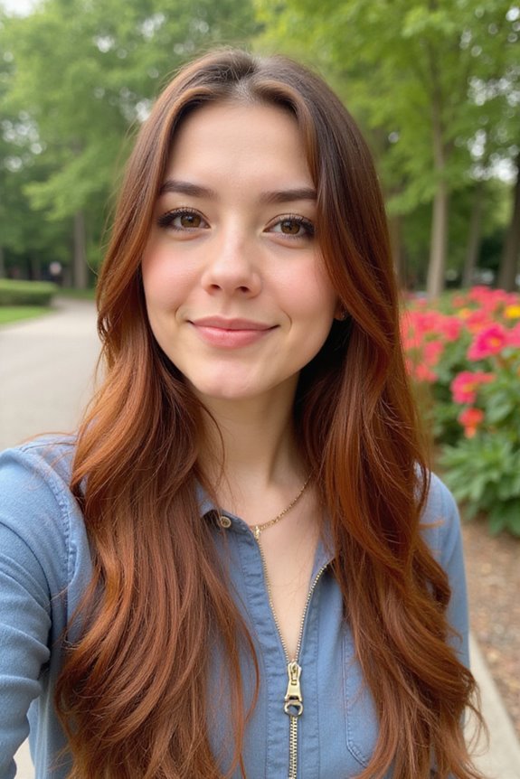 layered auburn hair styling