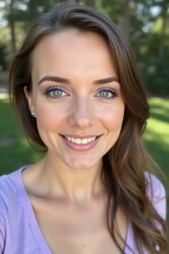 light lavender enhances blue eyes