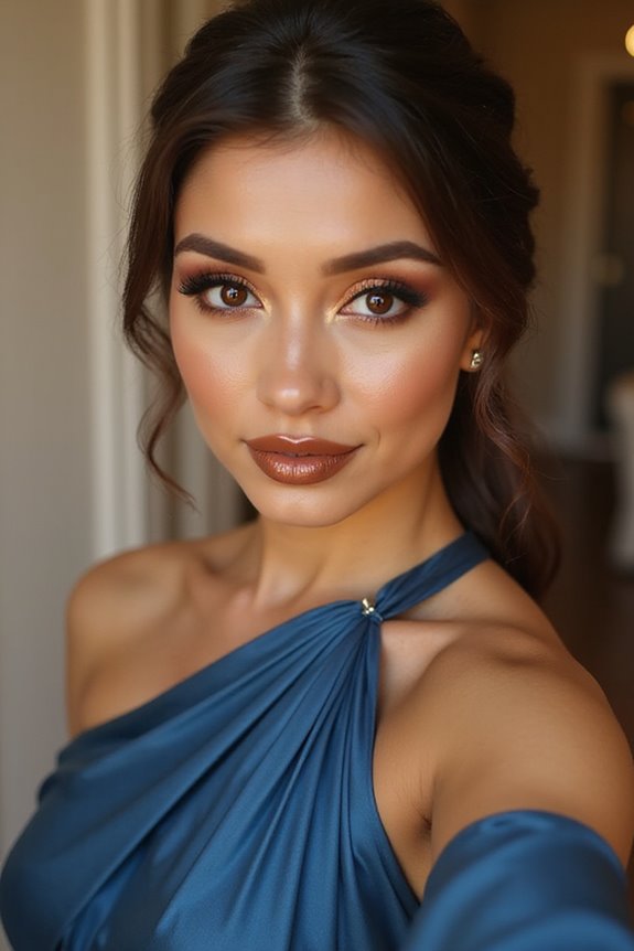 metallic bronze makeup look