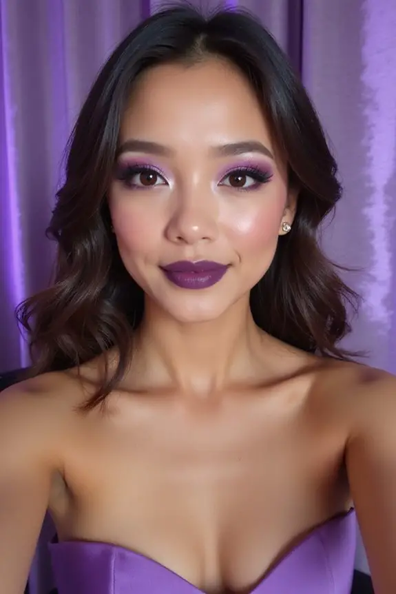 monochromatic purple makeup style