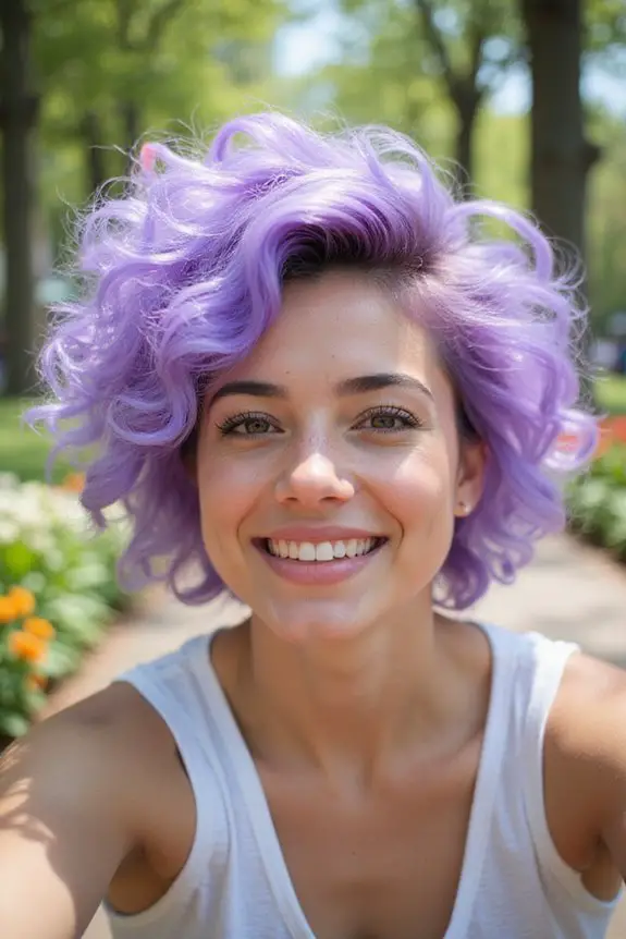 pastel curly crown hairstyle