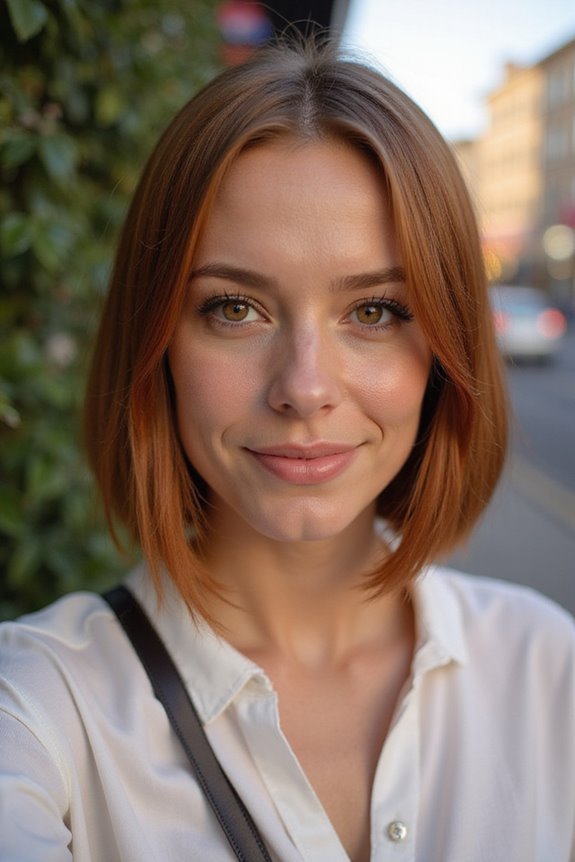 polished auburn straight bob